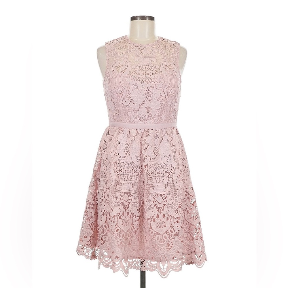 BHLDN Rosaline Lilac Pink Lace Dress from Anthropologie